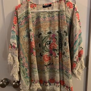 Patterned silk kimono jacket